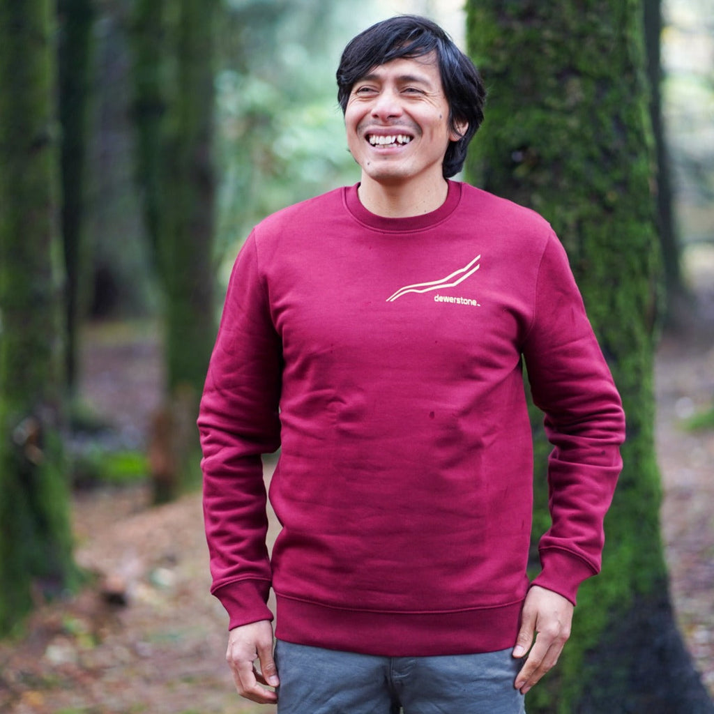 sustainable menswear - red sweater