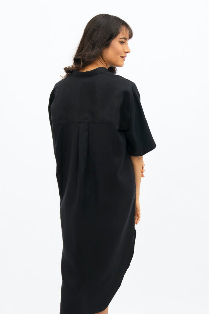 black shirt dress - Summer Dresses 2024 - Women's holiday dresses - ethical fashion