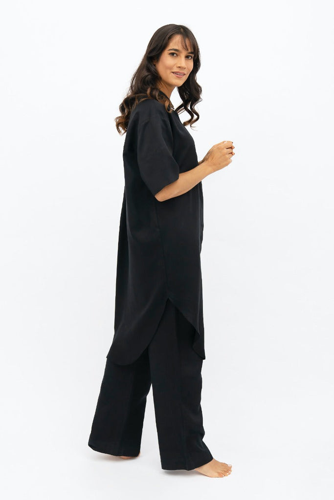 black shirt dress - Summer Dresses 2024 - Women's holiday dresses - ethical fashion