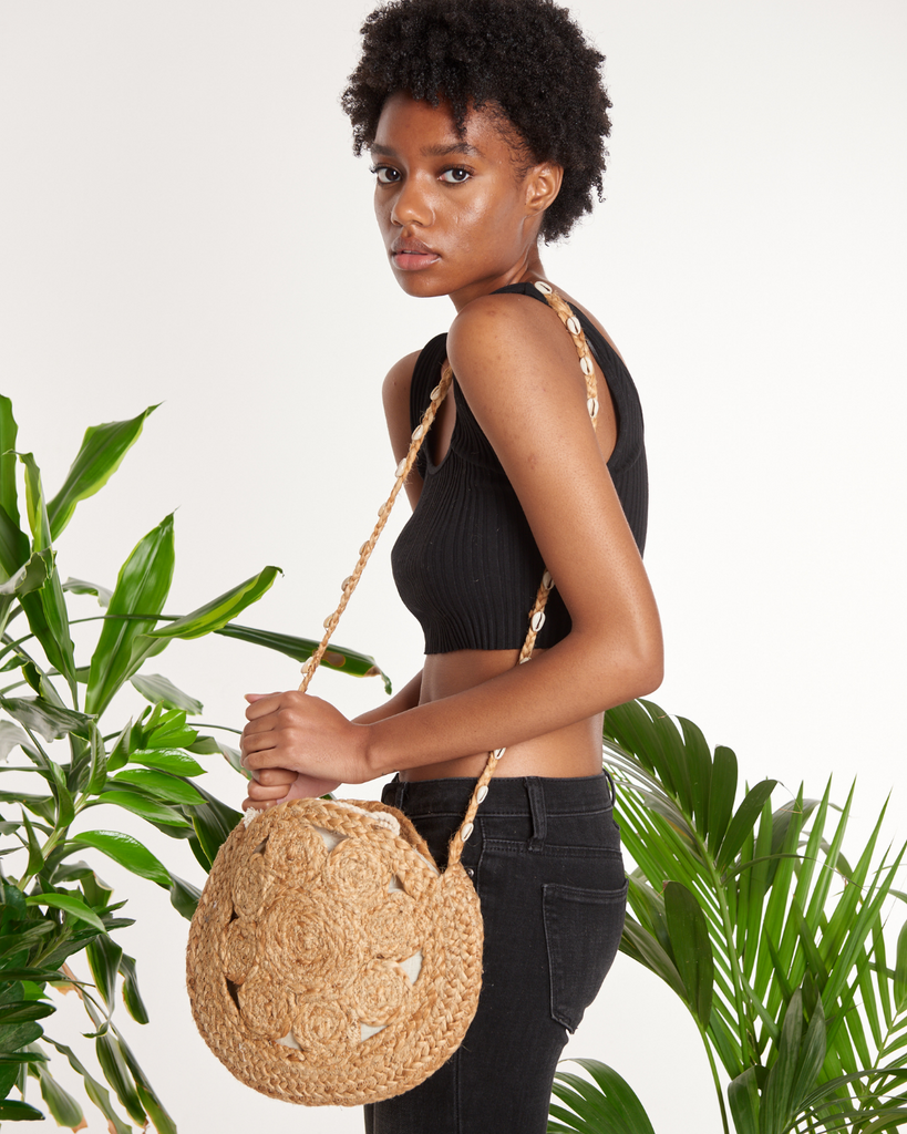 Round Jute Bag - Sustainable Vegan Bags for The Positive COmpany Marketplace