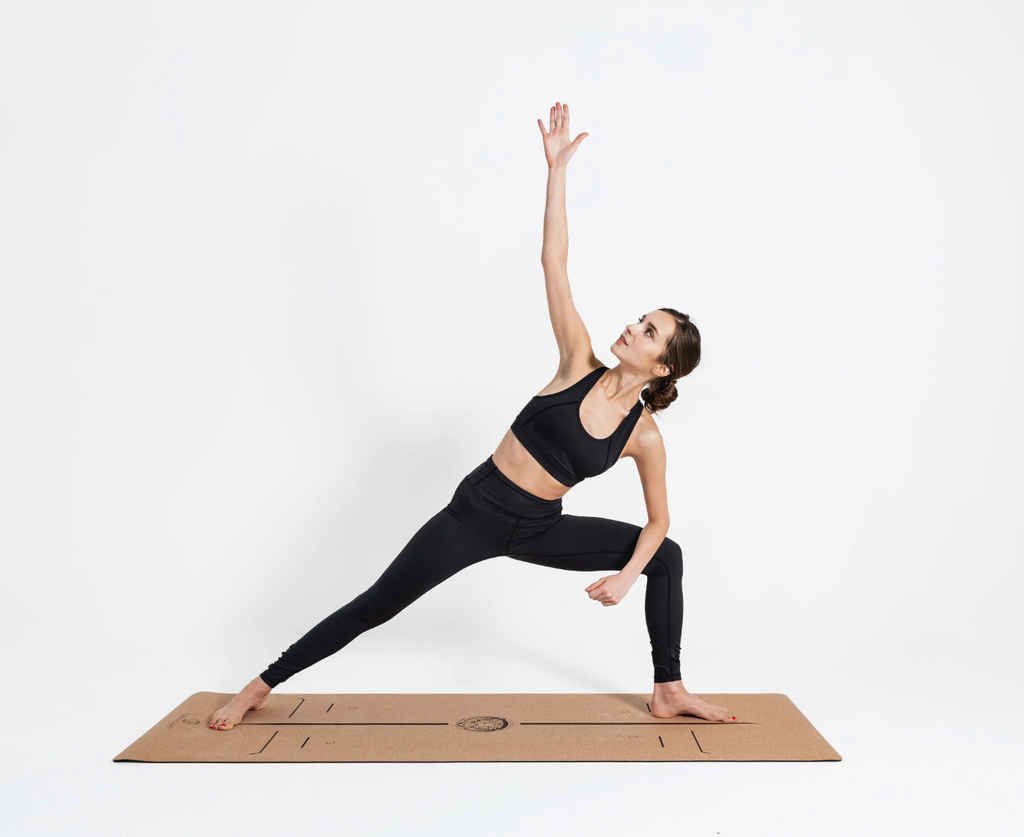eco yoga mat made with Natural cork in Portugal best sustainable alignment yoga mats UK and yoga accessories 