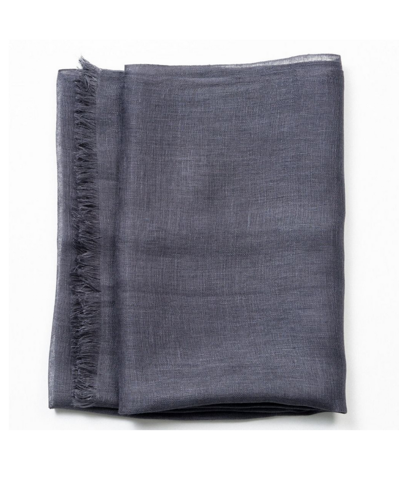 Charcoal Linen Scarf Variously 