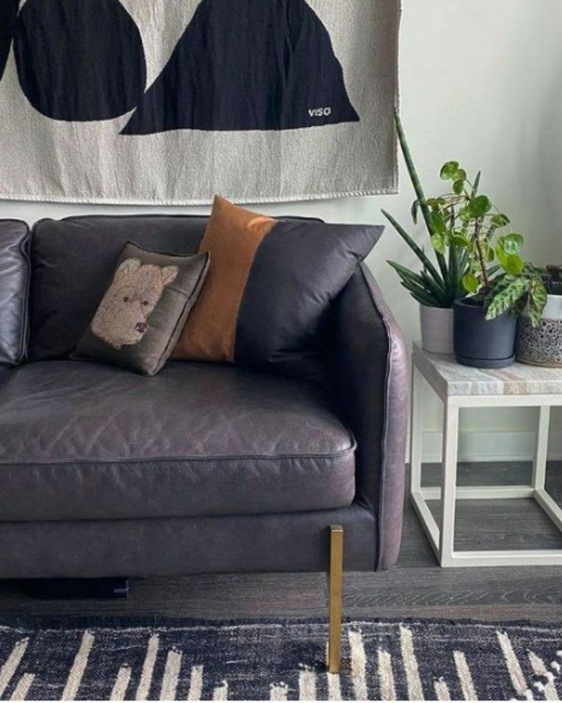 Luxury Silk Pillow - Luxury Interiors - Silk Block Printed Cushion best Interior design from Ethical Brand