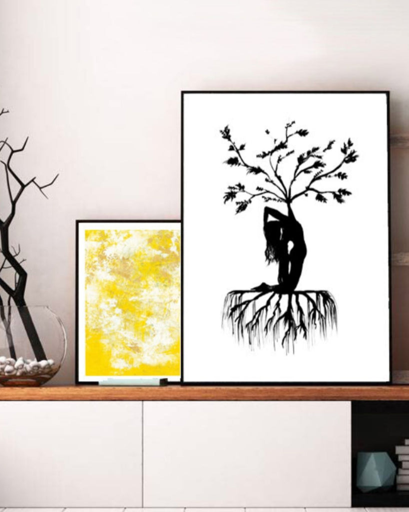 Mindful gifts for him - unique wall art for yoga lover