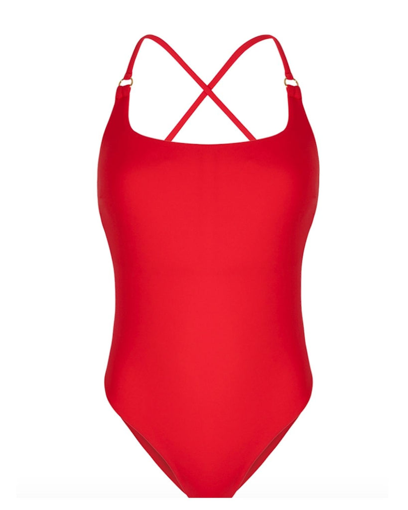 Red One Piece Swimsuit - ethical swimwear and best luxury bikinis