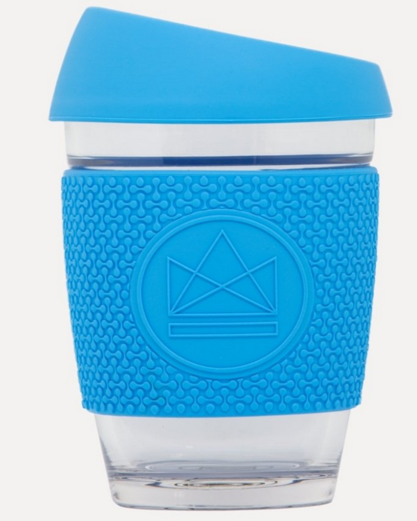 Zero Waste Reusable Coffee Cup Blue Neon Kactus