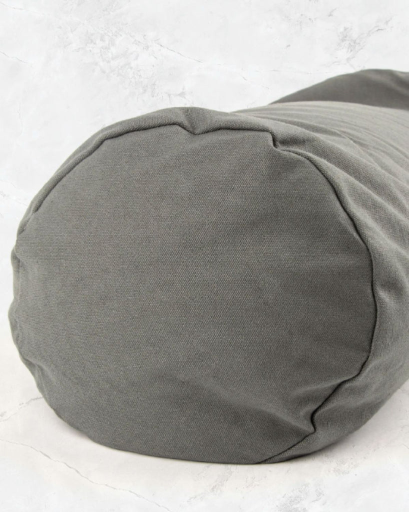 grey bolster for yoga - eco friendly yoga accessories UK - grey yoga bolster eco yoga pillow