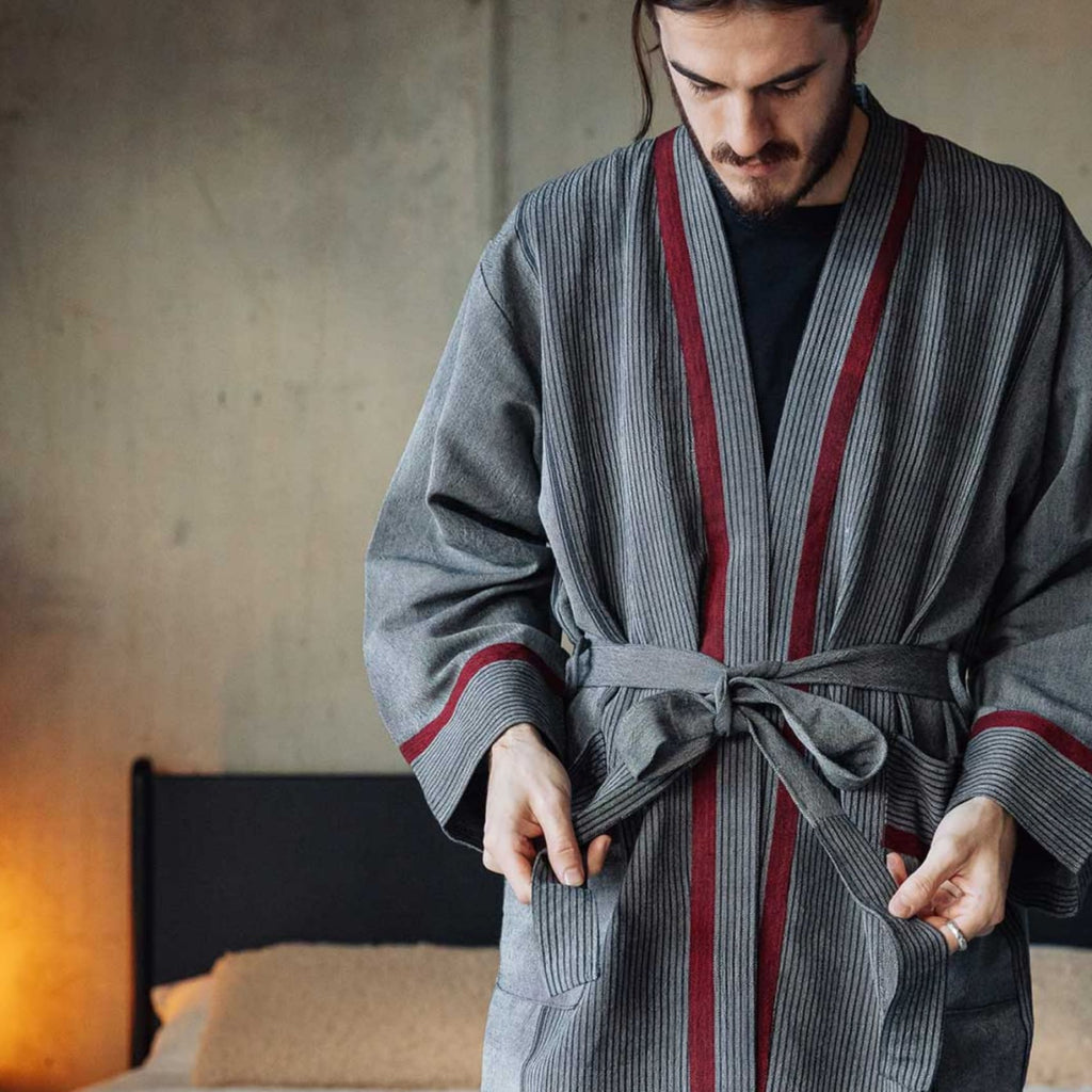 bathrobe for men - grey Lounge Gown - Charcoal - Lounge Gowns