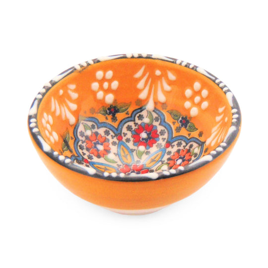8 cm Handmade Bowl, Floral Yellow