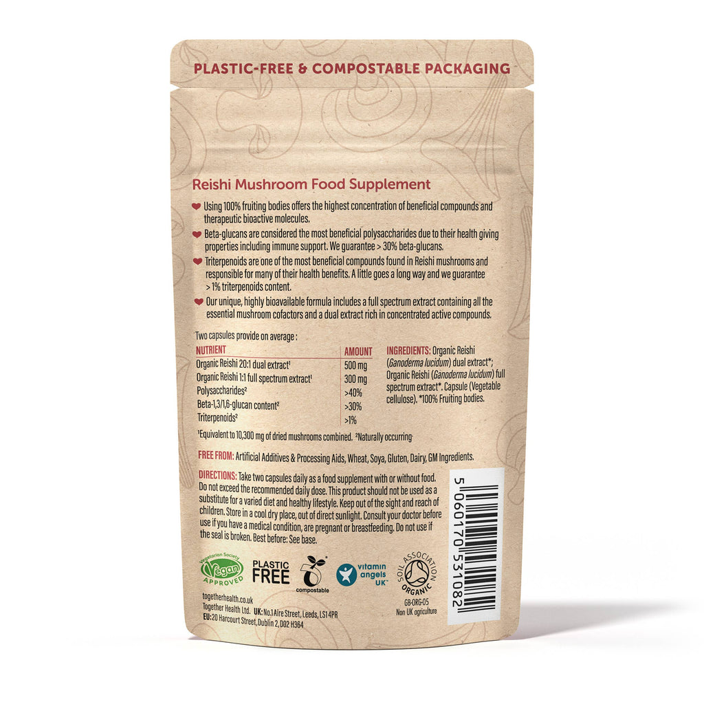 Organic reishi mushroom supplement 