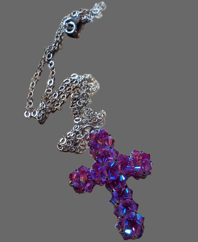 swarovski crystal necklace - purple crystals necklace