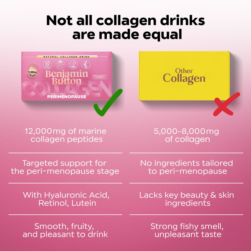 Perimenopause Collagen - b est collagen for women with strawberry flavour made marine collagen