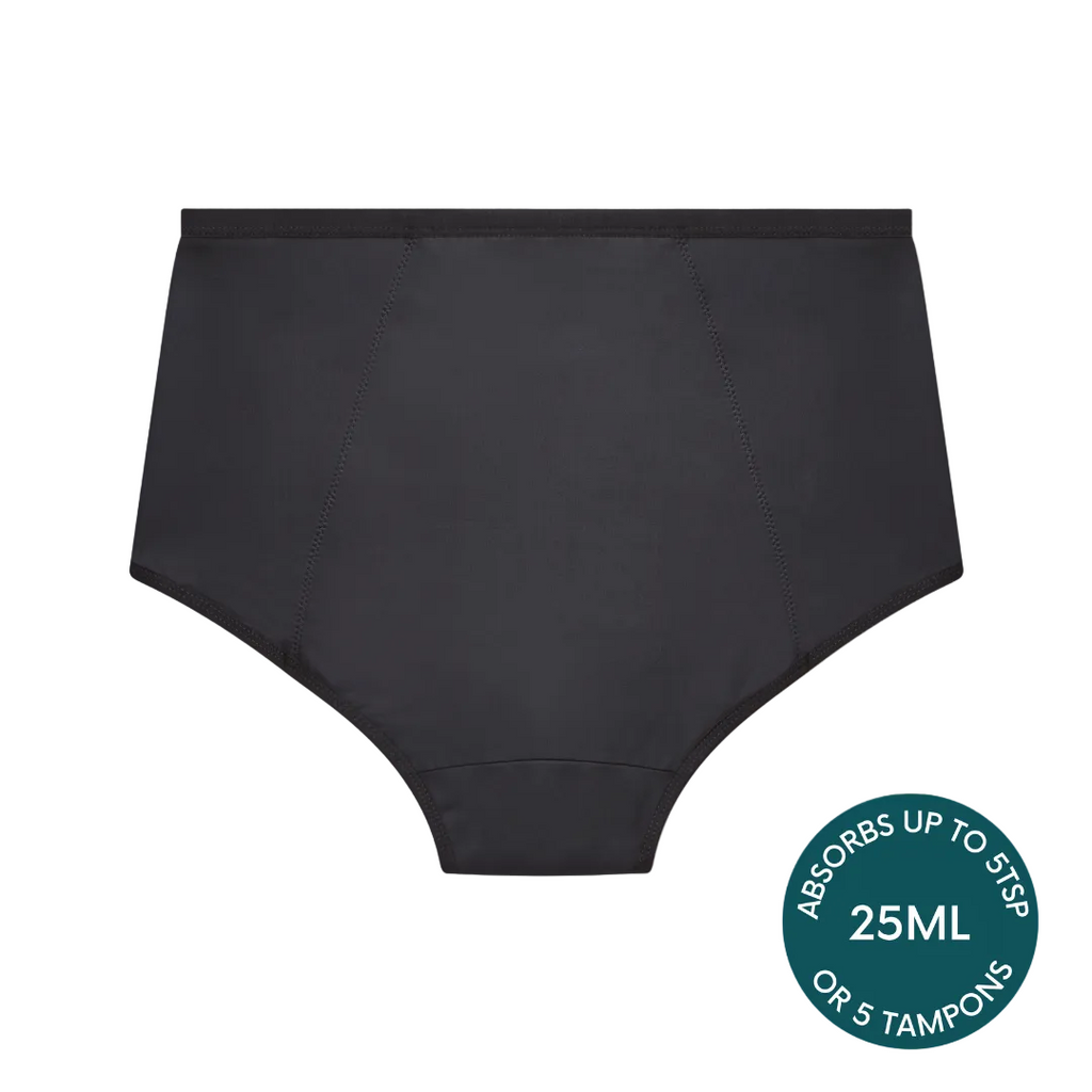 Black high-waisted underwear leakproof - 