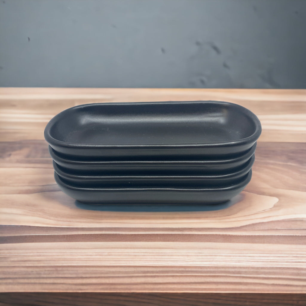 black serving plate luxury ceramics