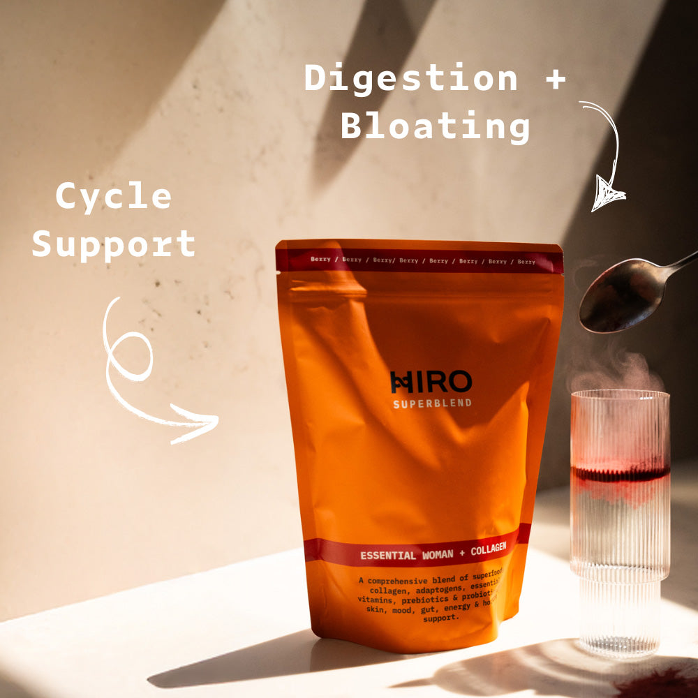 Daily Superblend Designed for Female Health. Hiro Mix balances hormones & supports the female cycle, reduces bloating, inflammation, & supports gut health