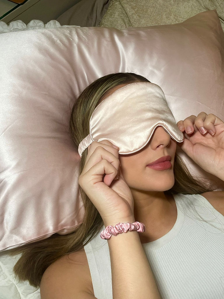 pink silk pillow case