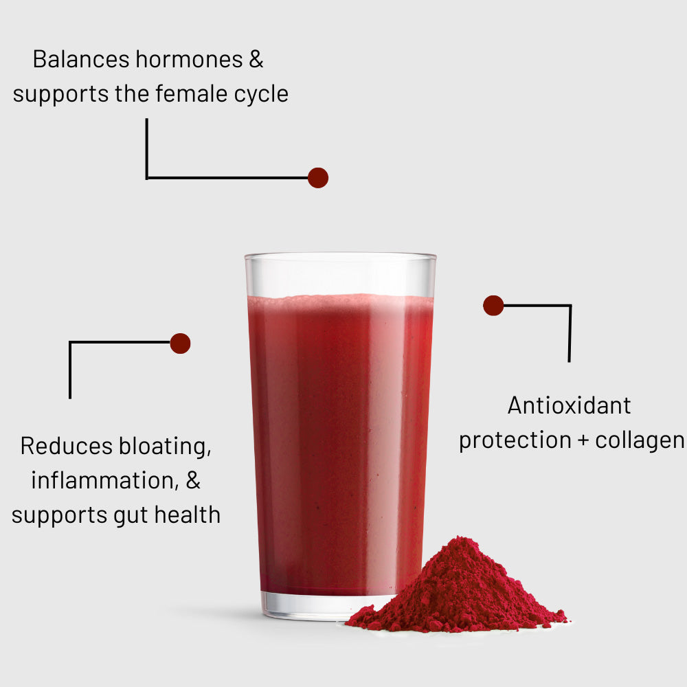 Daily Superblend Designed for Female Health. Hiro Mix balances hormones & supports the female cycle, reduces bloating, inflammation, & supports gut health