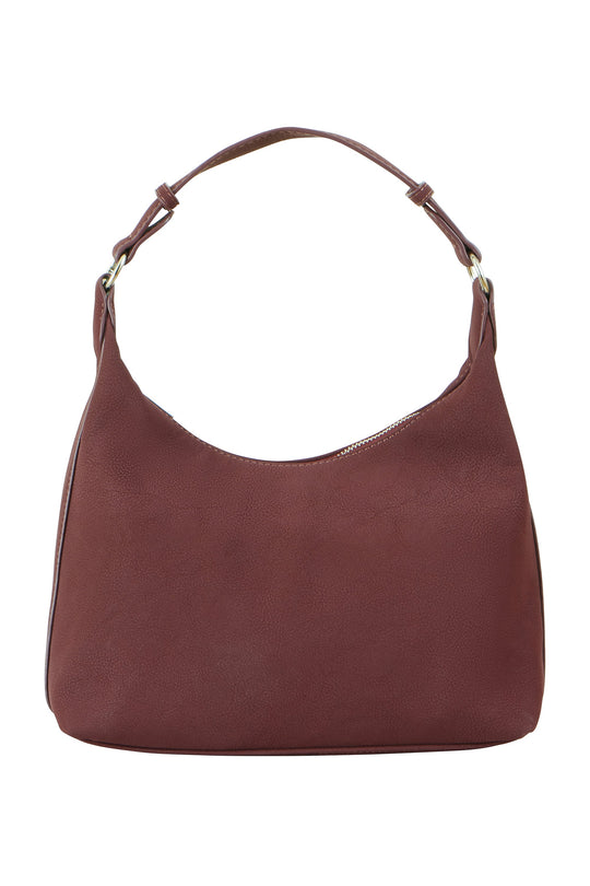 Yumi Burgundy Shoulder Bag With Buckle Strap
