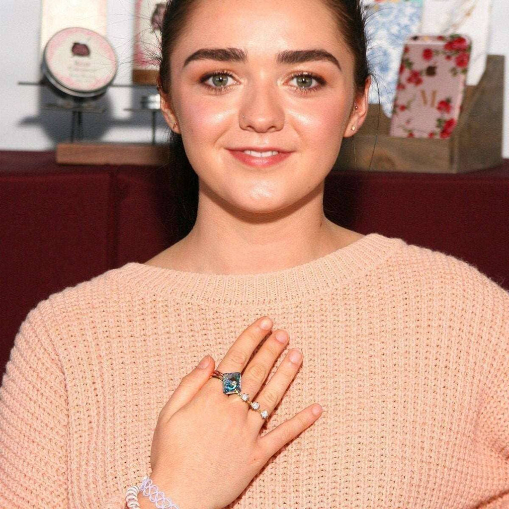 JEWELRY OF CELEBRITIES As Seen on Maisie Williams and Asia Monet Ray Silver Super Sparkly Crystal Bling Ring - Ring - Alexa Martha Designs   