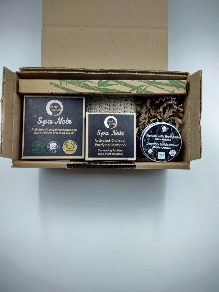 Organic Certified Spa Noir - Solid Soap with activated charcoal - 90g - Earthsenseorganics
