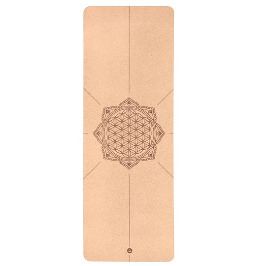 Natural Cork Alignment Yoga Mat with Alignment