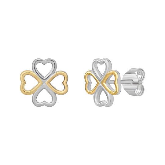 Clover Heart Stud Earrings