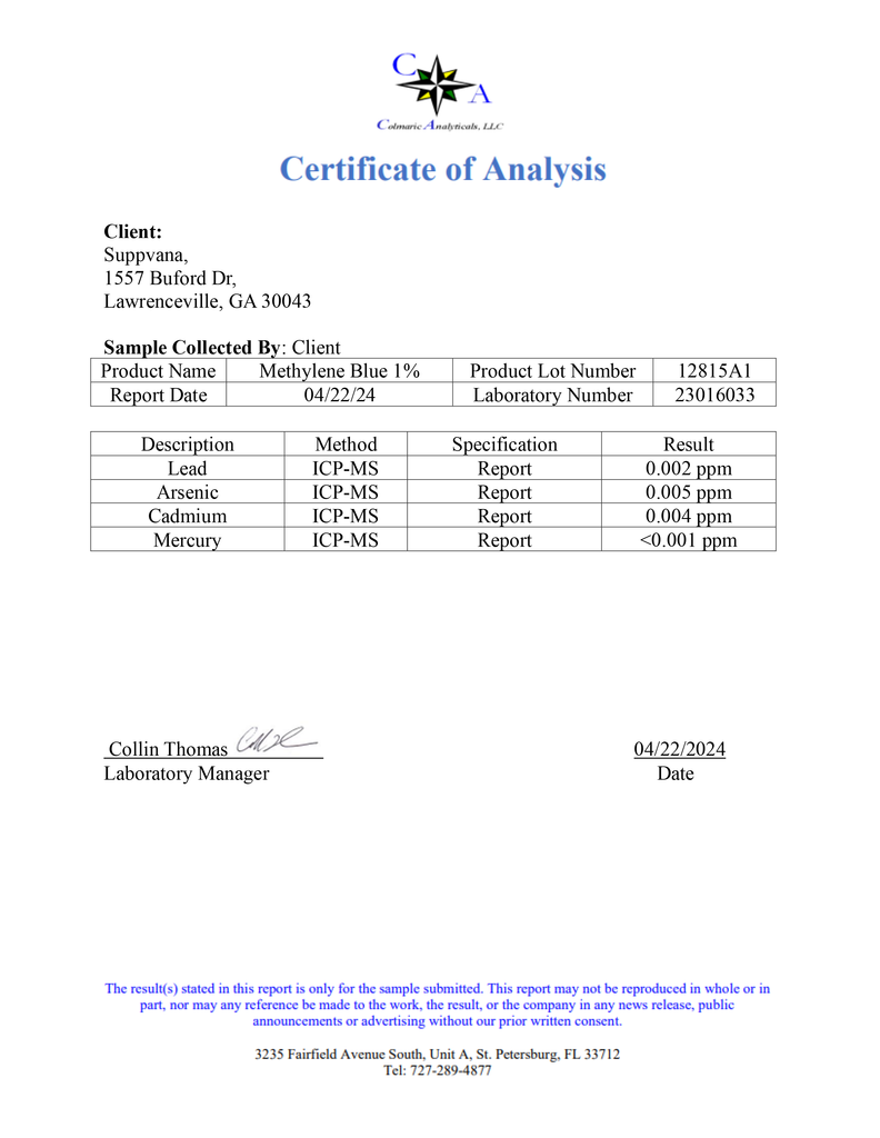 Methylene Blue 1%