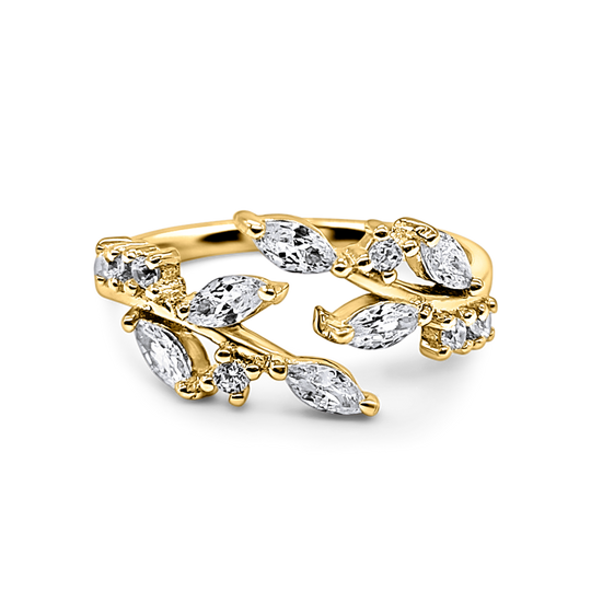 Adjustable Leaf Ring in Gold
