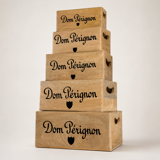 Dom Pérignon Style Wooden Champagne Storage Crates