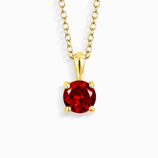 Garnet Solitaire Pendant Necklace in 18k Gold Vermeil