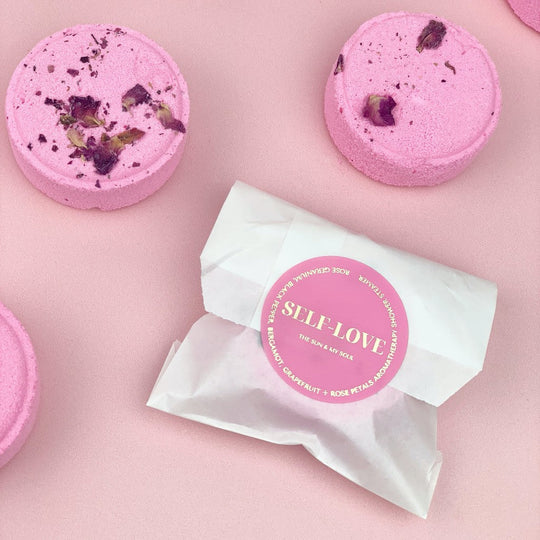 Self-love Aromatherapy Shower Steamer - Rose Geranium, Black Pepper, Bergamot, Grapefruit and Rose Petals