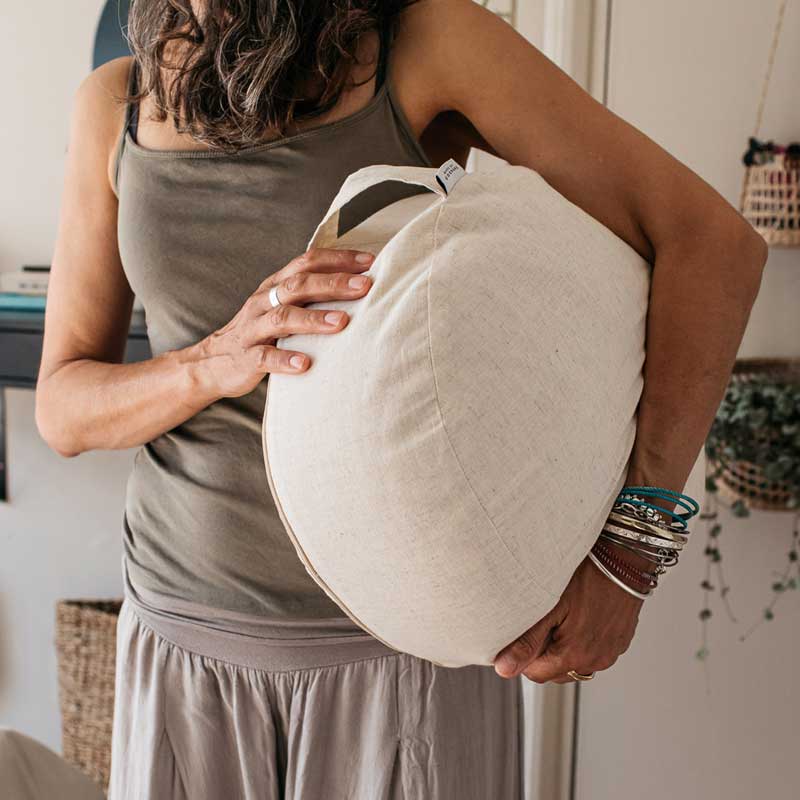 yoga gift - meditation cushion - white natural linen meditation cushion - best gift for yogis - meditation essentials