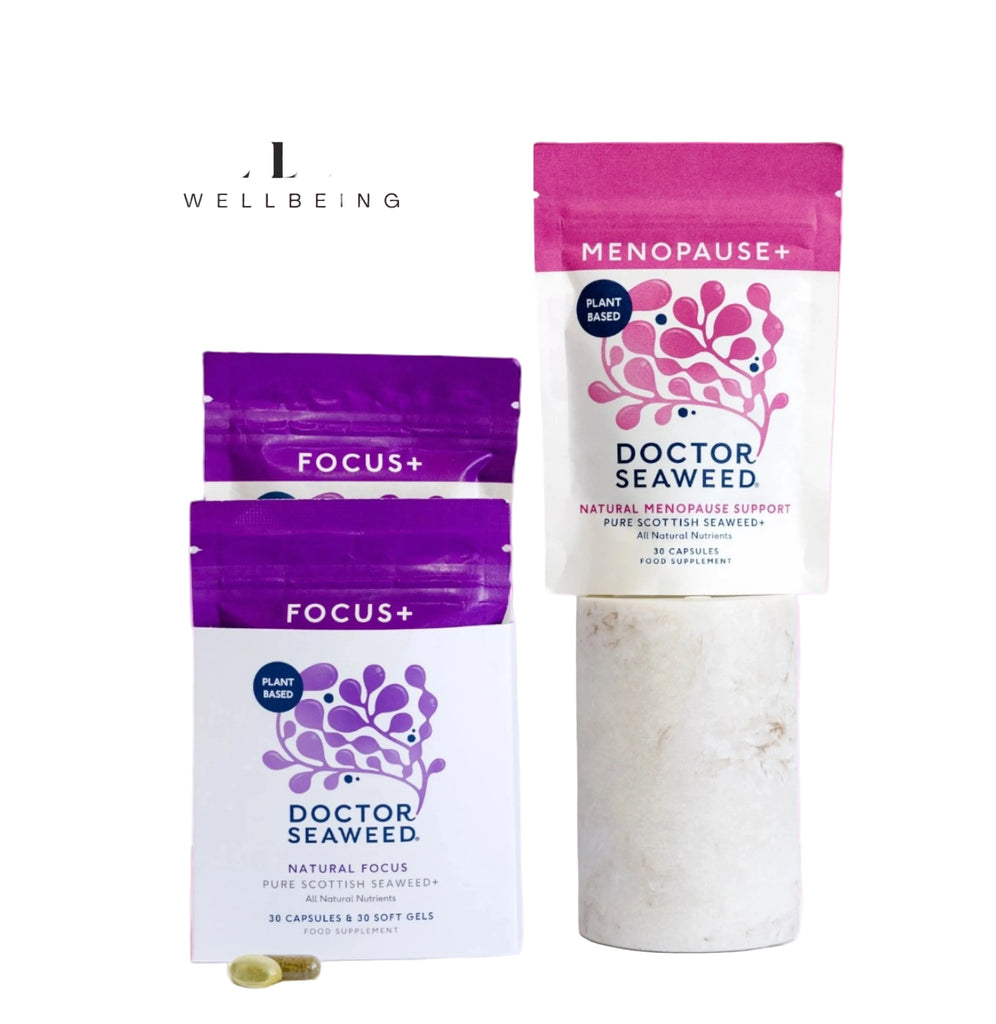 Liz Earle Wellbeing products including 'Focus+' and 'Doctor Seaweed' 