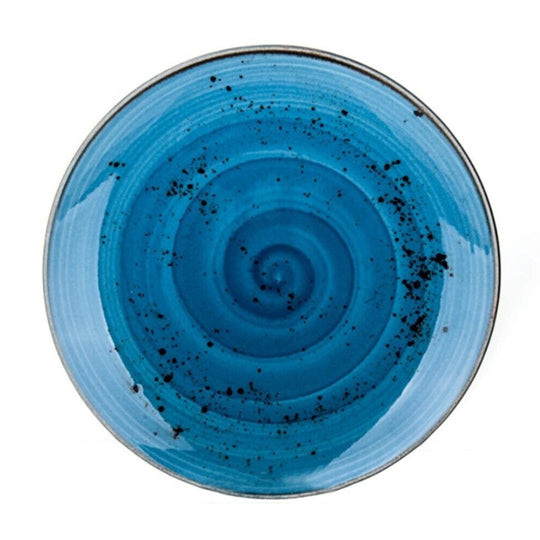 2 Porcelain Serving Platters Pebble Marine Blue