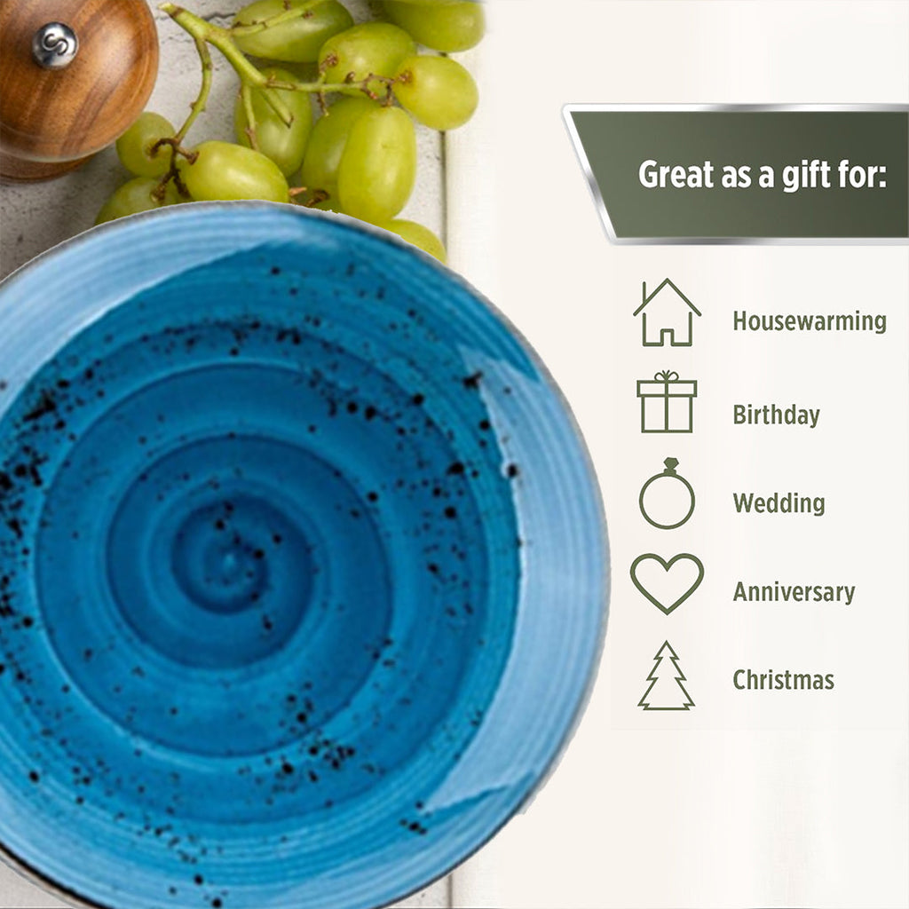 luxury kitchenware - blue plate - large pasta plate - greek blue plates
