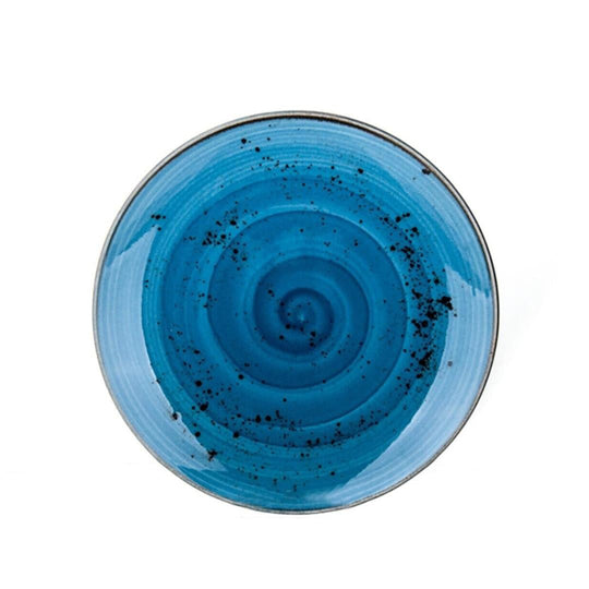 Porcelain Pasta Plates Pebble Marine Blue Set of 2