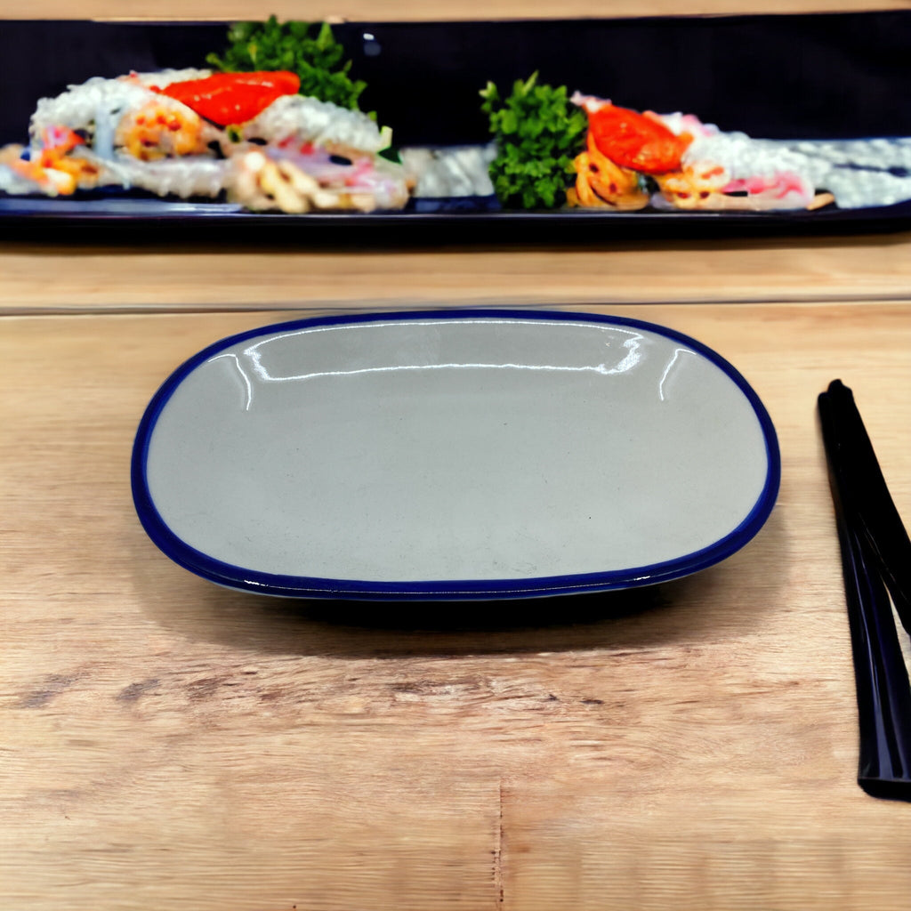 oval plate - large serving plate for sushi - luxury tableware - porcelain plate
