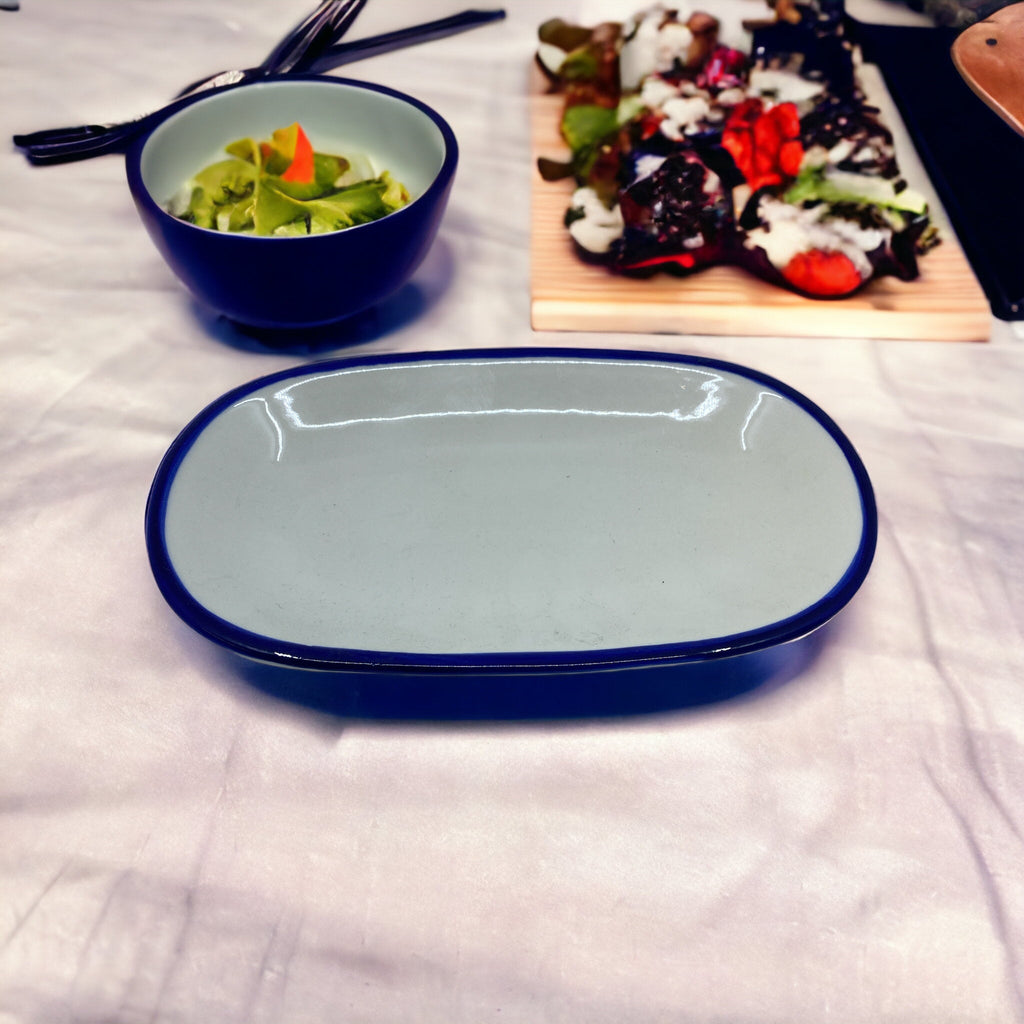 oval plate - large serving plate for sushi - luxury tableware - porcelain plate