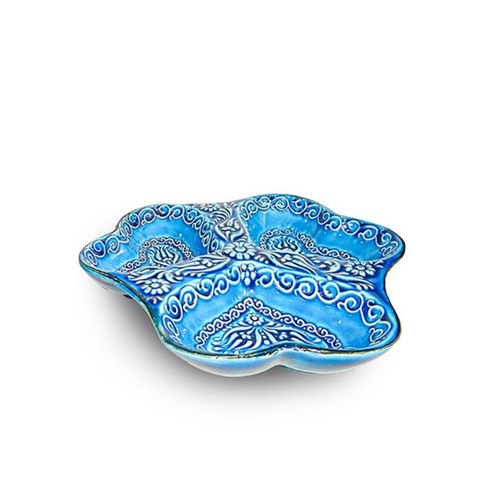 3-in-1 Snack&Dip Bowl Combination, Heart, Blue