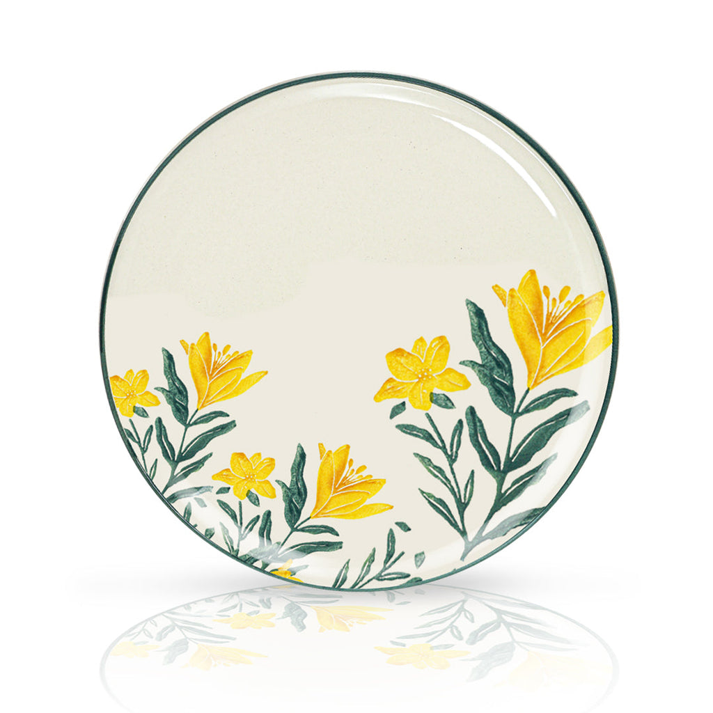 yellow flower plate