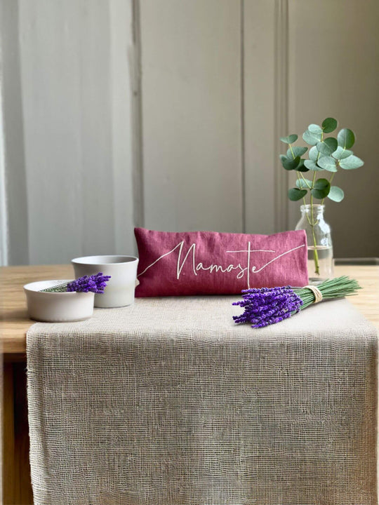Namaste Embroidered Linen and Lavender Eye Pillow