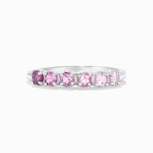 Ombre Pink Tourmaline Eternity Band in Sterling Silver