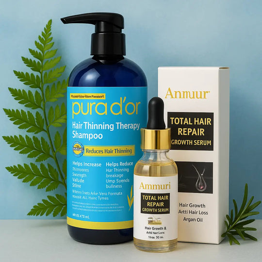Pura D'or Shampoo & Hair Oil Set for Fuller-Looking Hair | Ammuri