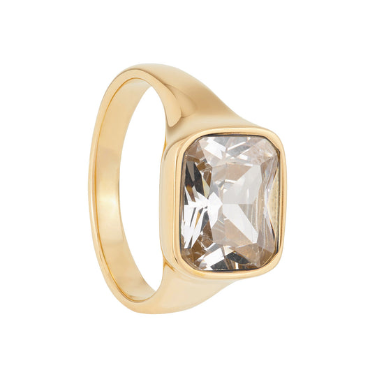 Square Cocktail Ring: White