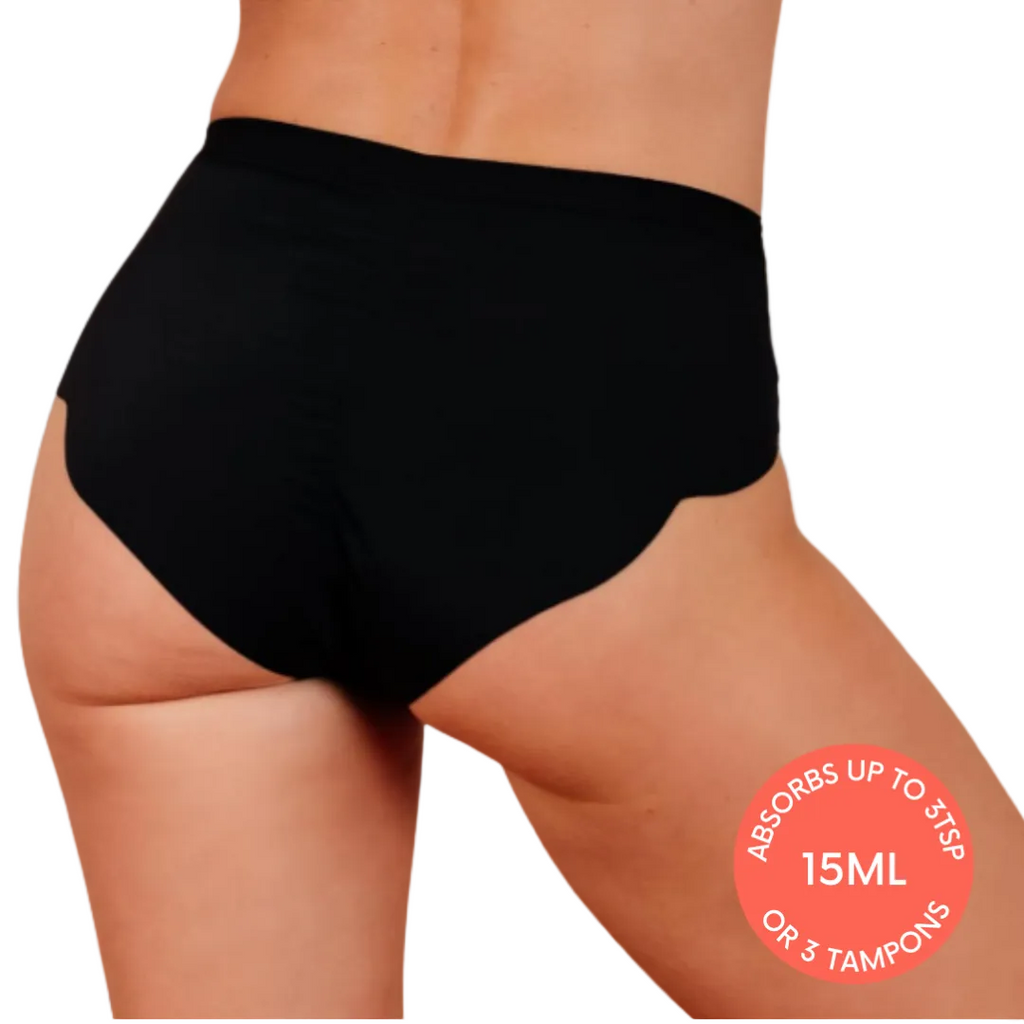 Black menopause leakproof underwear  absorbency.