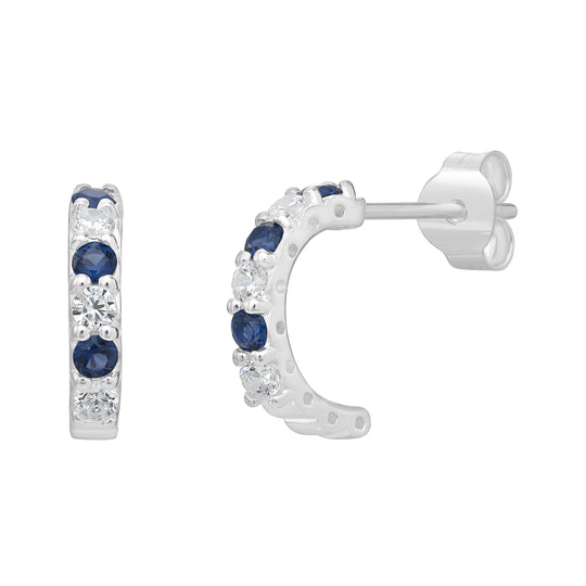 Sapphire Half Hoop Earrings