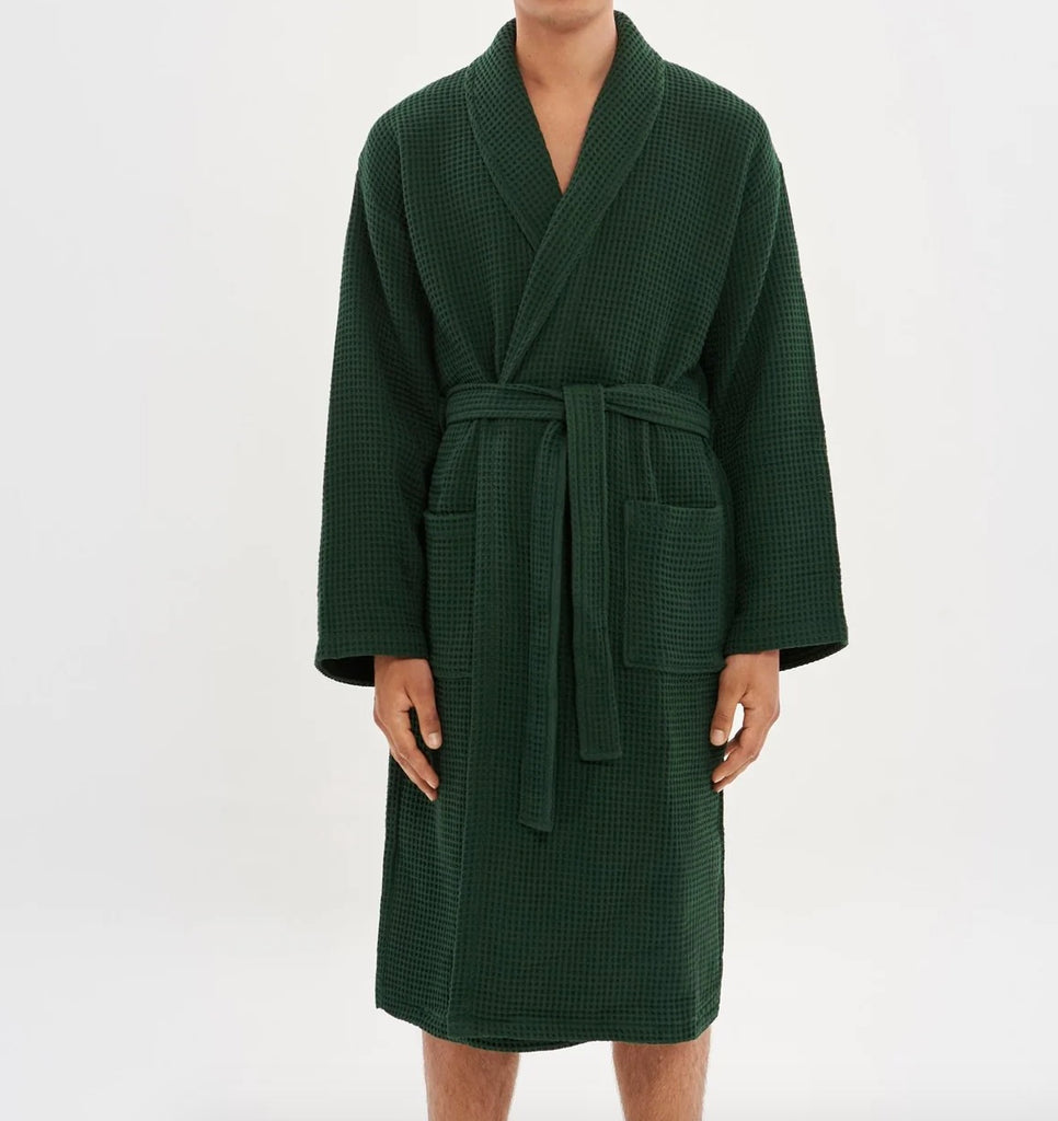 dark green waffle bath robe 