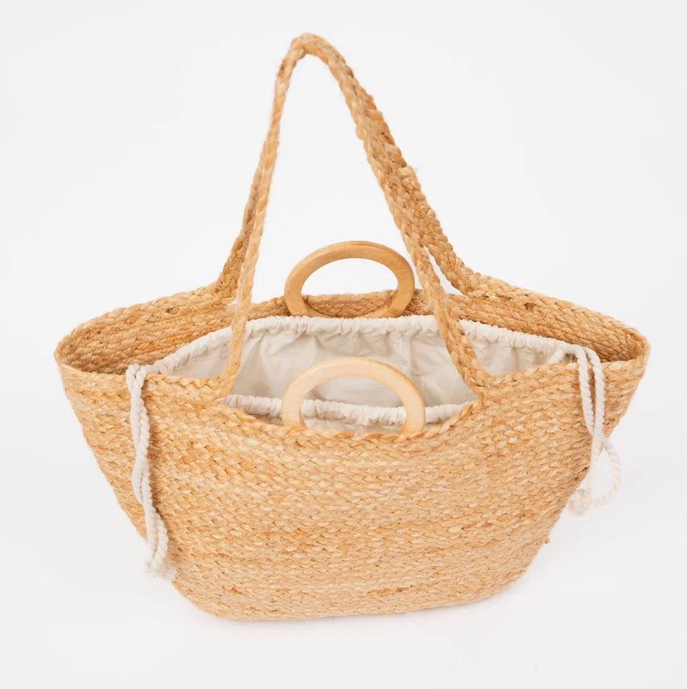 vegan handbag - large jute shopper bag