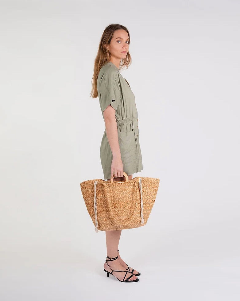 luxury beach bag - vegan jute large bag