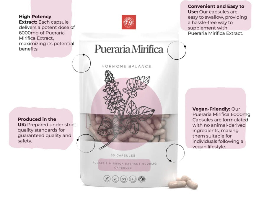 Premium Pueraria Mirifica 6000mg Capsules - menopause supplements 